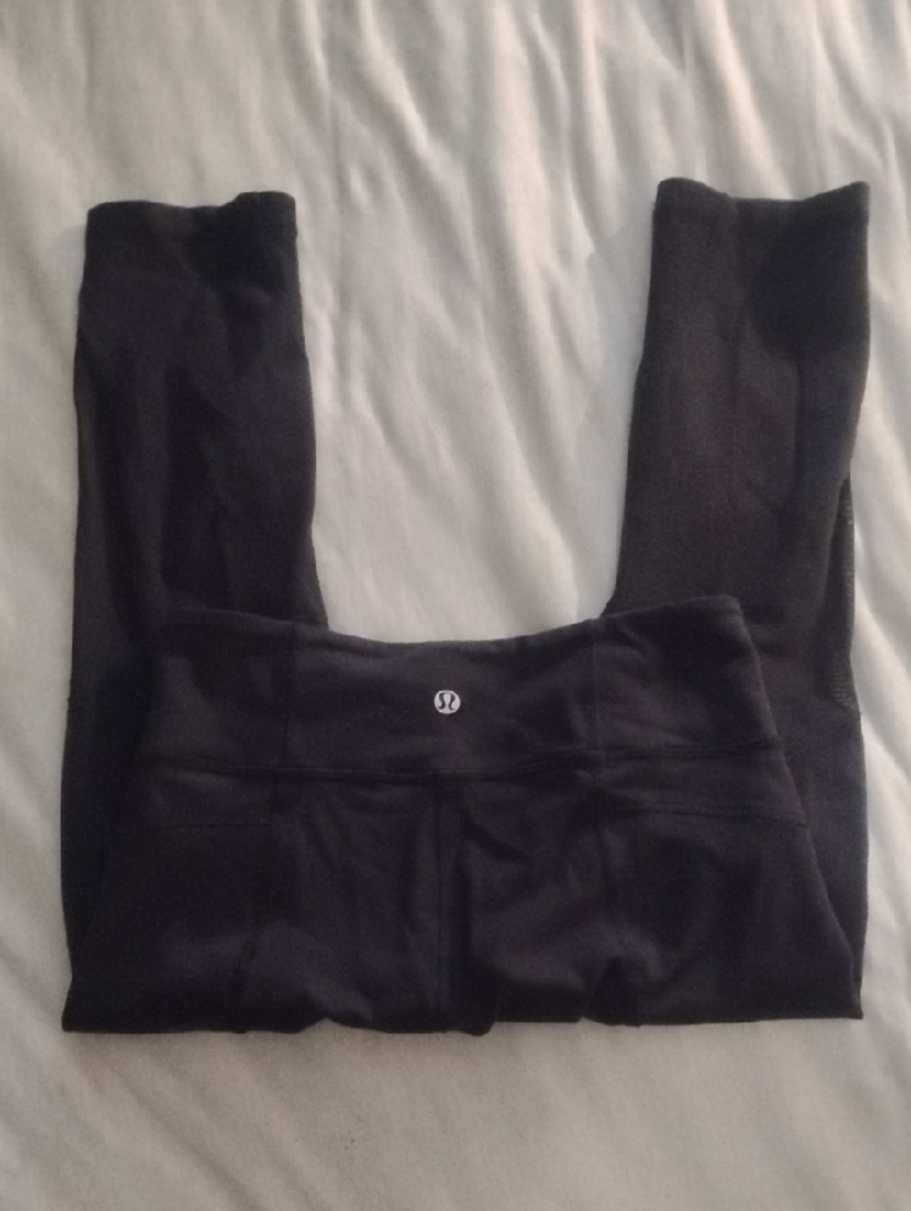 lululemon athletica Black High-Rise  Capri Leggings With Mesh Panels